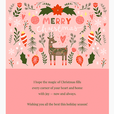 Dear Folk Art Christmas Card